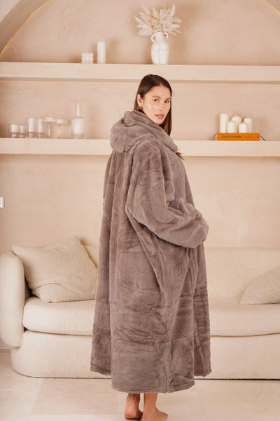 Blanket Hoodie Long Mocha