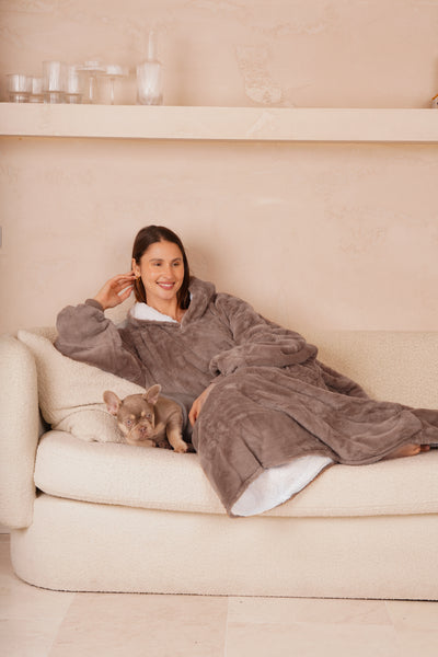 Blanket Hoodie Long Mocha